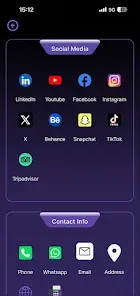 FasTap — choosing which social networks and contact methods appear on a card
